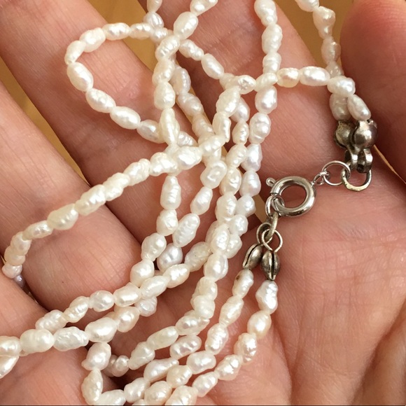 Antique double strand genuine seed pearl necklace - Picture 3 of 4